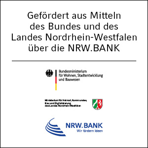 Gefördert aus Mitteln des Bundes und des Landes Nordrhein-Westfalen über die NRW.BANK